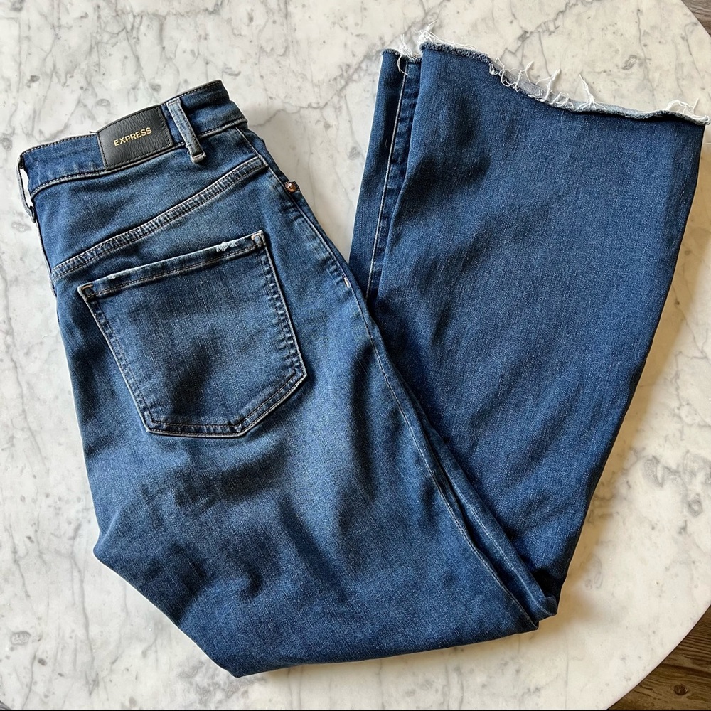 Express curvy flare stretchy denim jeans